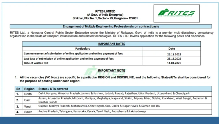RITES Assistant Manager Recruitment 2025: रेल इंडिया तकनीकी और आर्थिक सेवा में निकली असिस्टेंट मैनेजर के 400 पदों के लिए भर्ती, ऑनलाइन अप्लाई करें