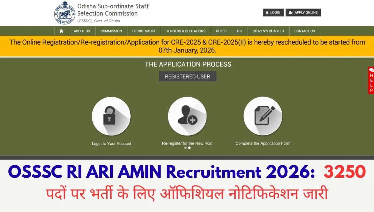 OSSSC RI ARI AMIN Recruitment 2026