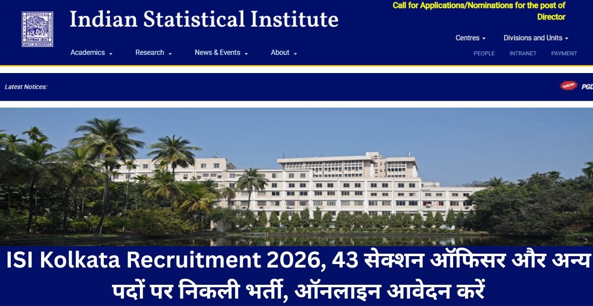 ISI Kolkata Recruitment 2026