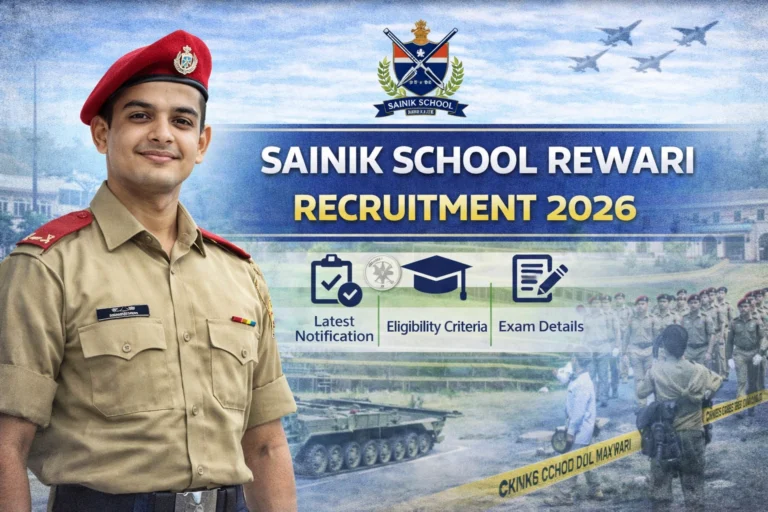 Sainik School Rewari Recruitment 2026
