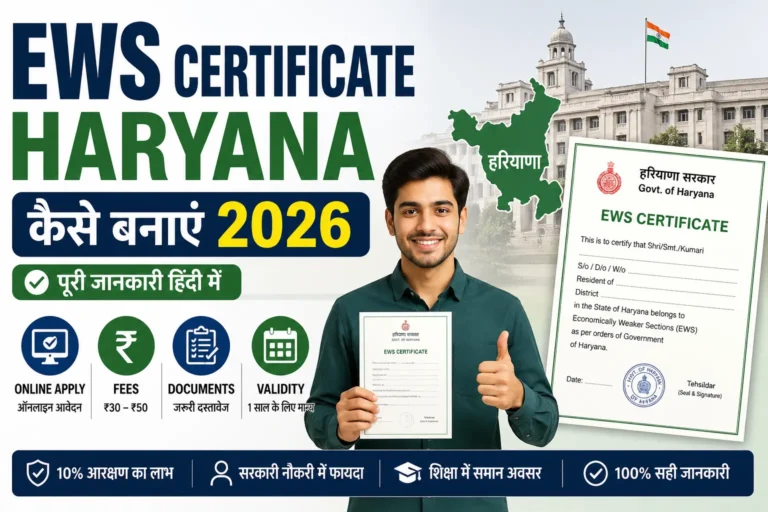 EWS Certificate Haryana Kaise Banaye 2026