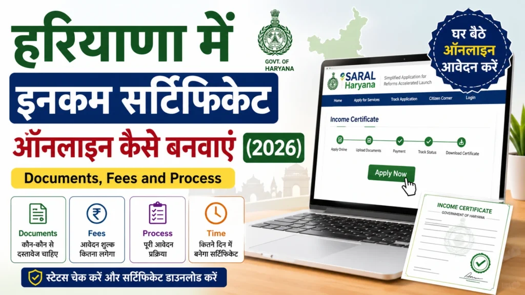 Haryana Income Certificate Online Apply