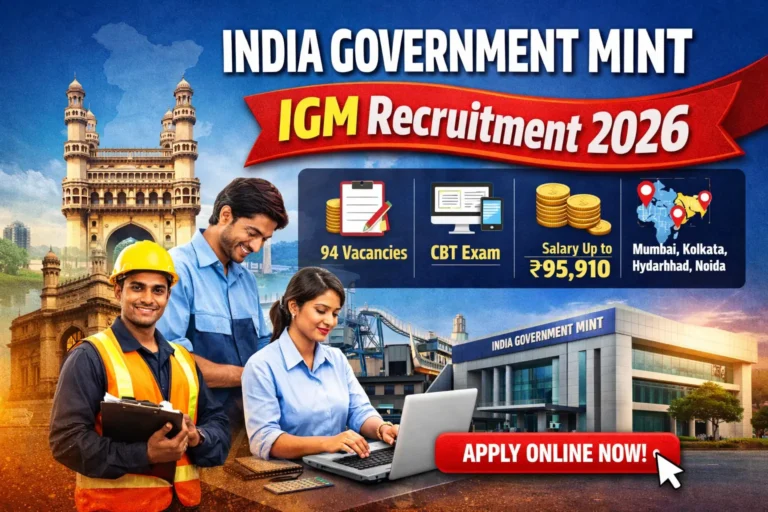 India Government Mint (IGM) Recruitment 2026