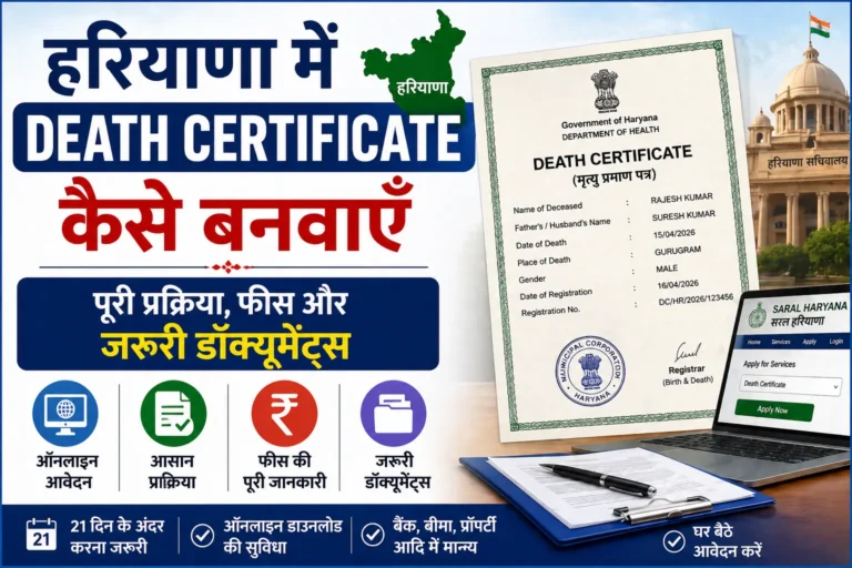 haryana me death certificaate kaise banvaey